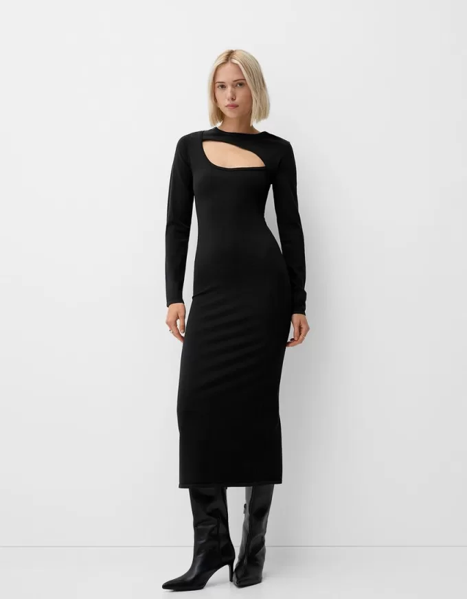 Midi dress with cut-out detail Midi dress with cut-out detail