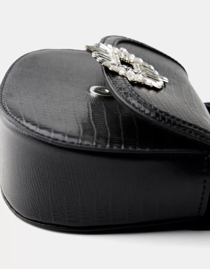 Minaudière with rhinestone clasp