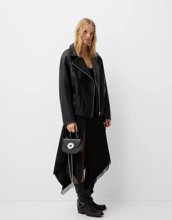 Minaudière with rhinestone clasp