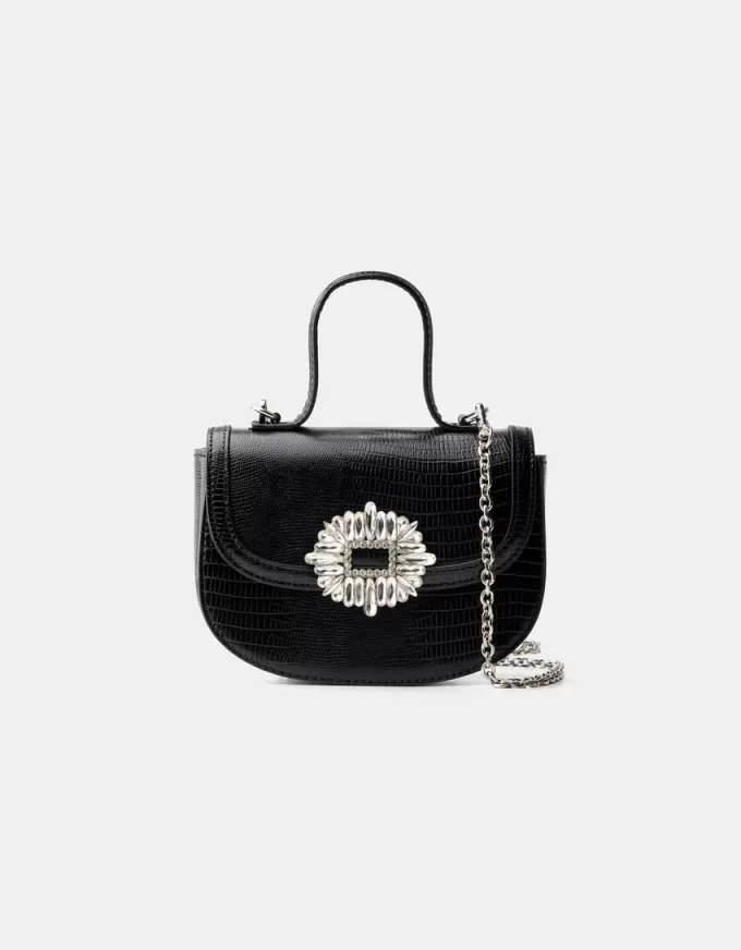 Minaudière with rhinestone clasp