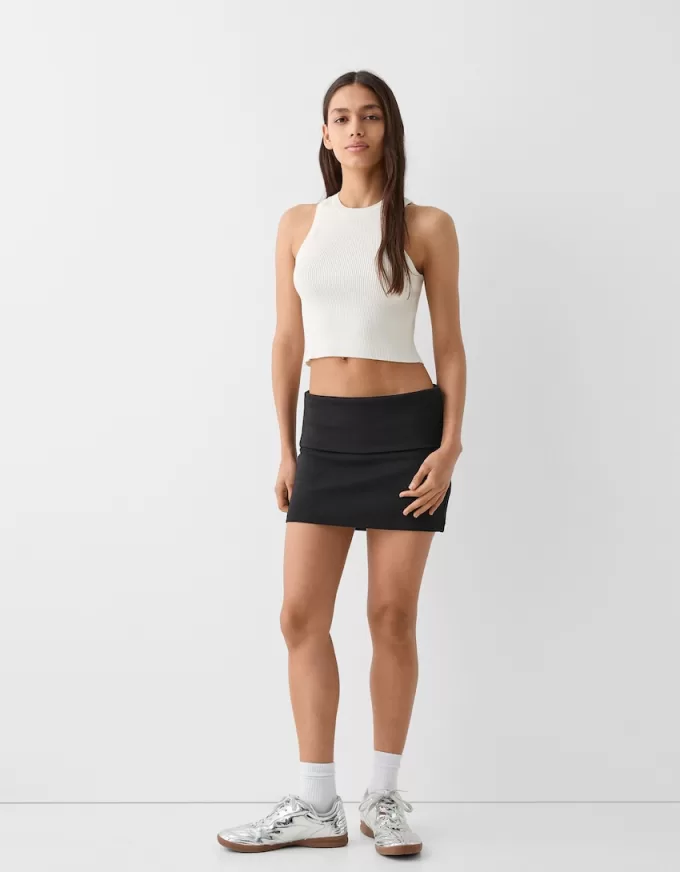 Mini fold-over-waist skirt Mini fold-over-waist skirt