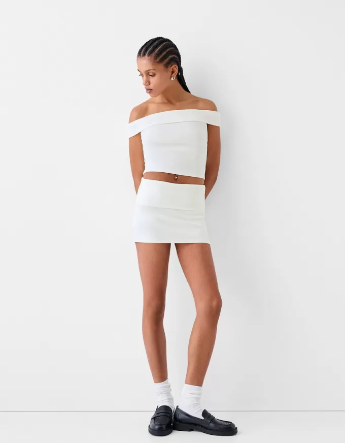 Mini fold-over-waist skirt Mini fold-over-waist skirt