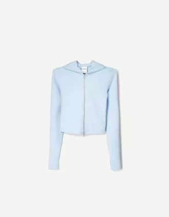 Modal zip-up hooded sweatshirt