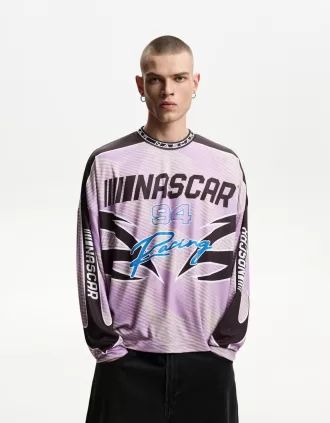 Nascar print long sleeve T-shirt