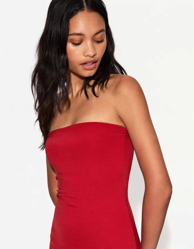 Off-the-shoulder asymmetric midi dress Off-the-shoulder asymmetric midi dress