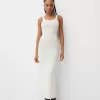 Open-knit midi dress with straps Open-knit midi dress with straps