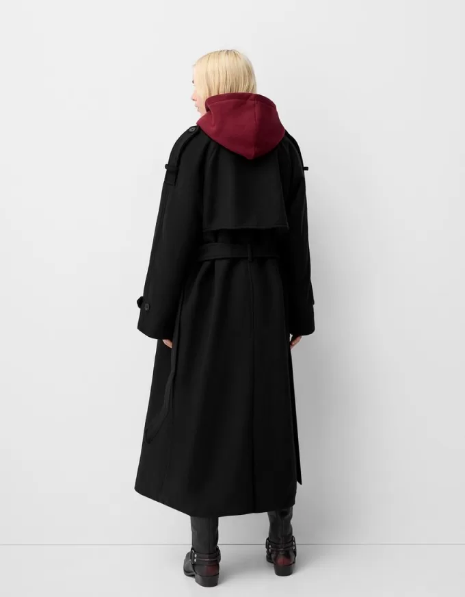 Oversize felt texture trench coat Oversize felt texture trench coat
