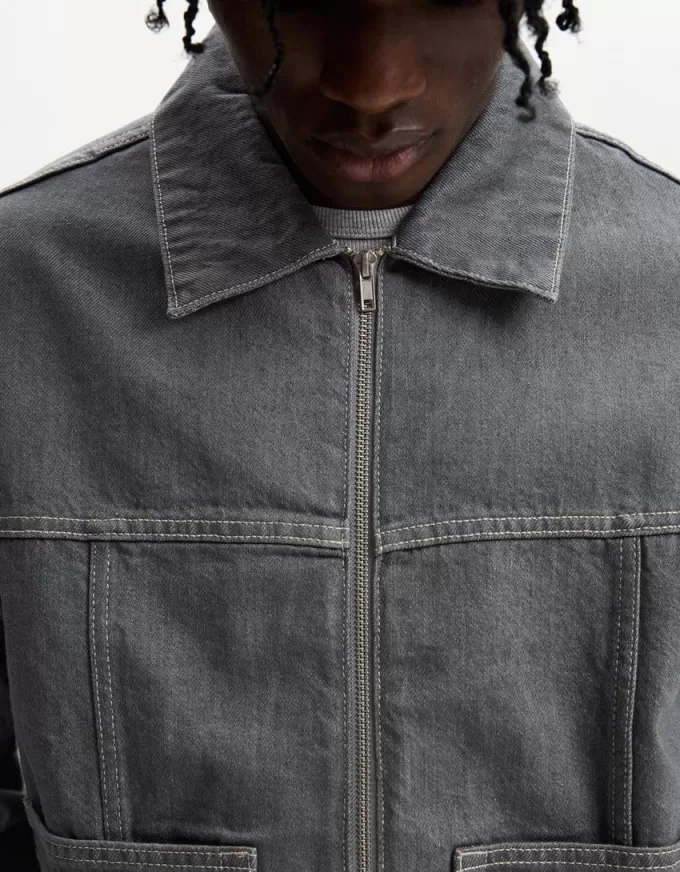 Oversized denim shirt