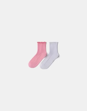 Pack of 2 pointelle socks