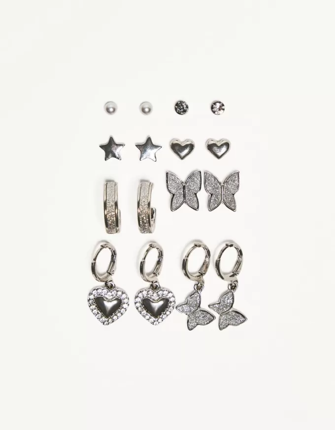 Pack of 8 shiny earrings Pack of 8 shiny earrings