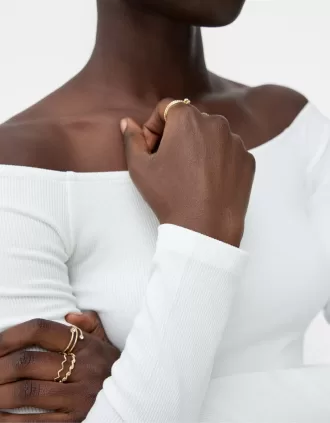 Pack of 9 rhinestone rings