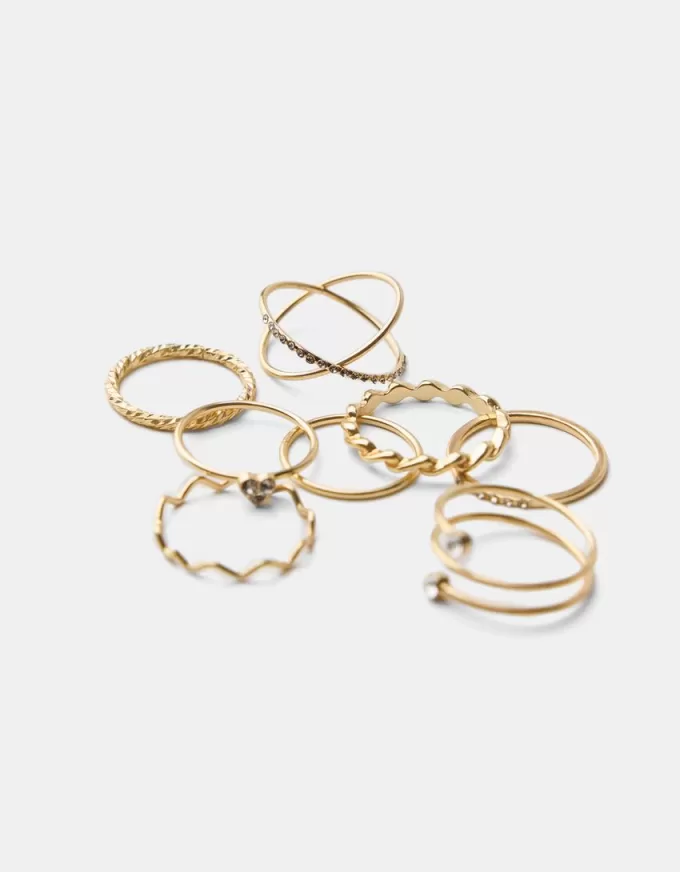 Pack of 9 rhinestone rings Pack of 9 rhinestone rings