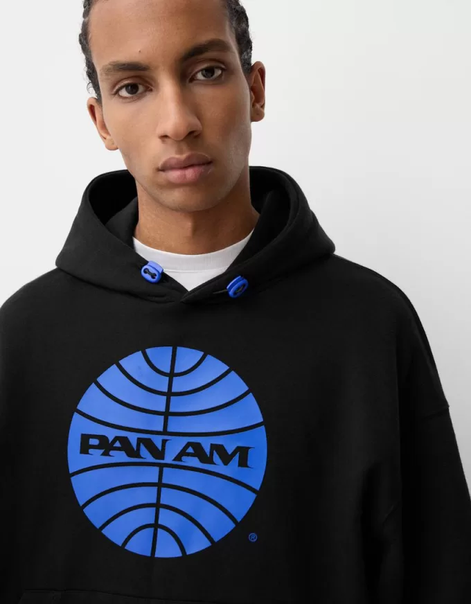 Pan Am print boxy fit hooded sweatshirt Pan Am print boxy fit hooded sweatshirt