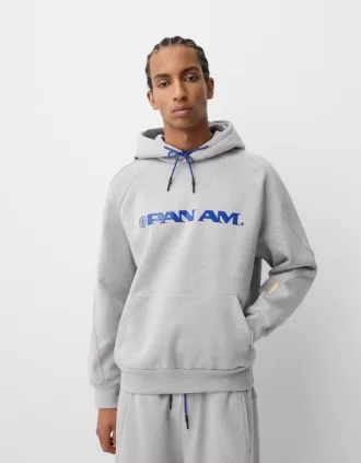 Pan Am print boxy fit hooded sweatshirt