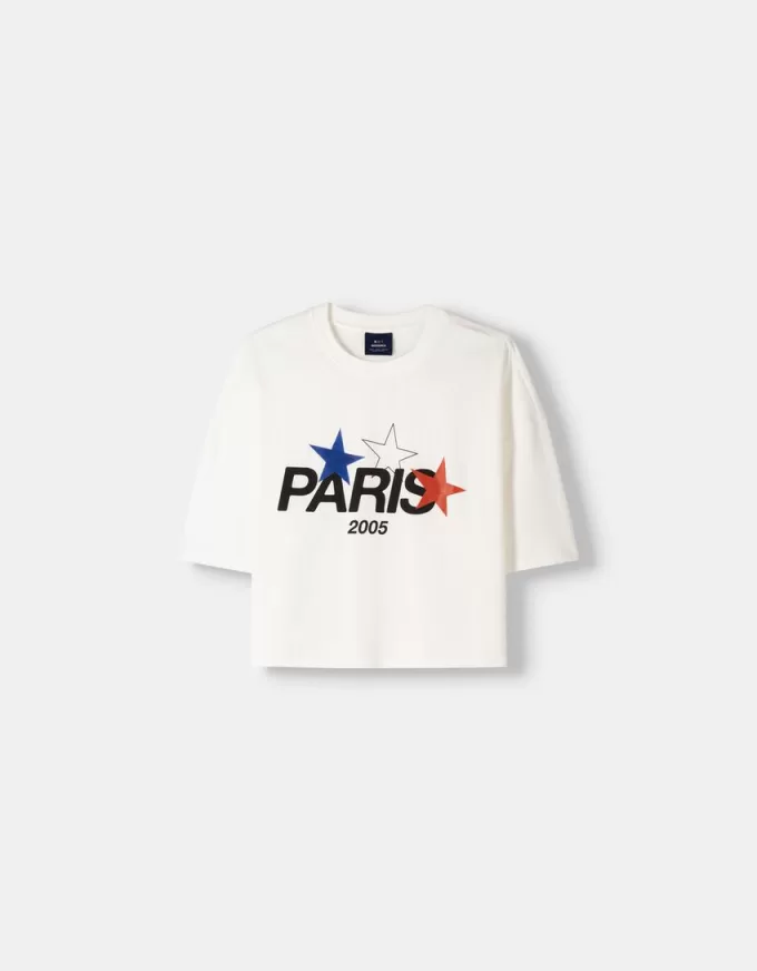 Paris short sleeve cropped T-shirt Paris short sleeve cropped T-shirt