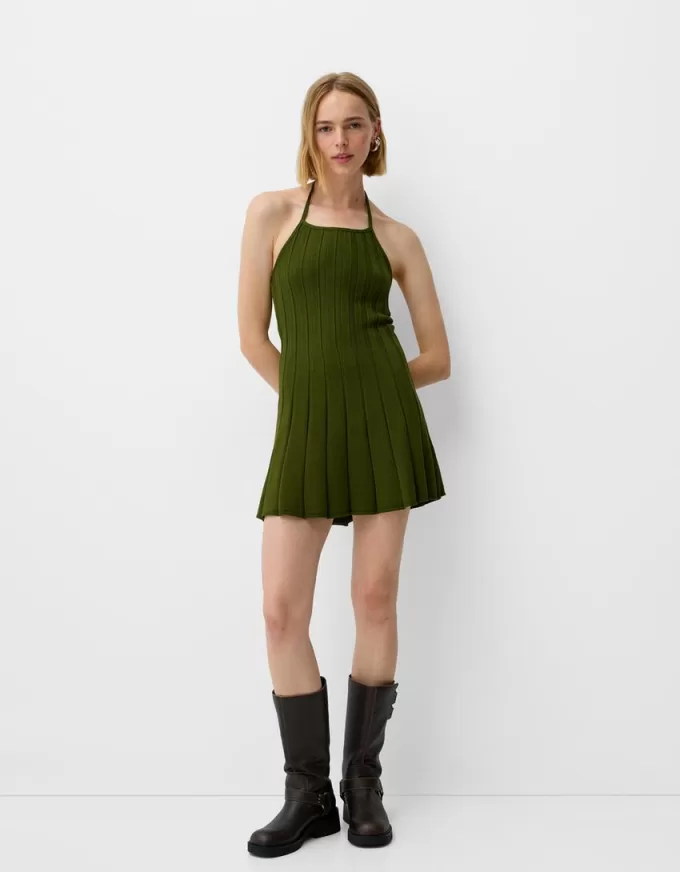 Pleated mini dress