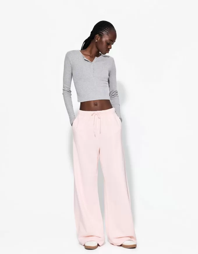 Plush pants with side seams