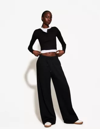 Plush pants with side seams