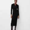 Polo collar midi dress