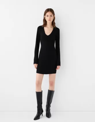 Polo collar mini dress