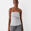 Ponte di Roma knit bandeau top with gathered detail Ponte di Roma knit bandeau top with gathered detail