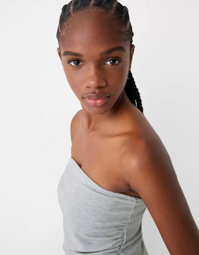 Ponte di Roma knit bandeau top with gathered detail Ponte di Roma knit bandeau top with gathered detail