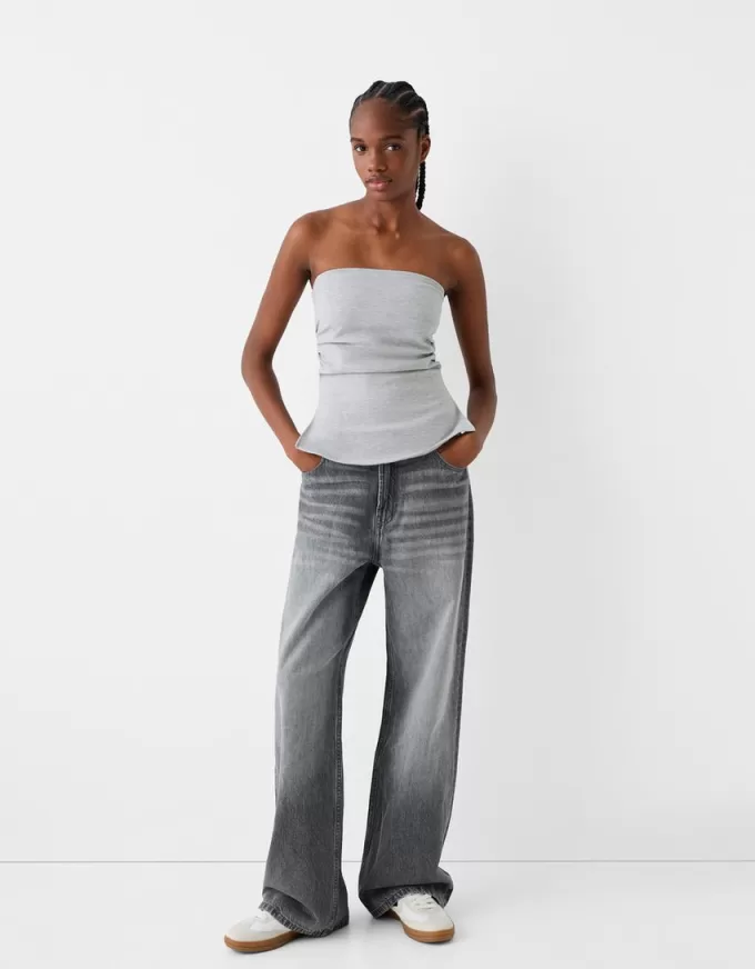 Ponte di Roma knit bandeau top with gathered detail Ponte di Roma knit bandeau top with gathered detail