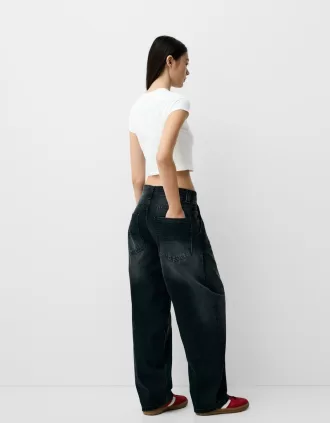 Printed T-shirt with short raglan sleeves