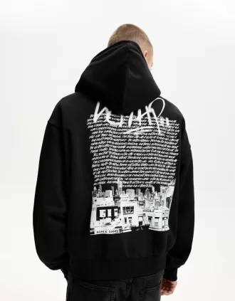 Printed boxy fit hoodie