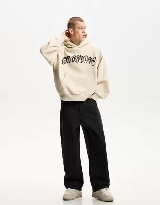 Printed boxy fit hoodie