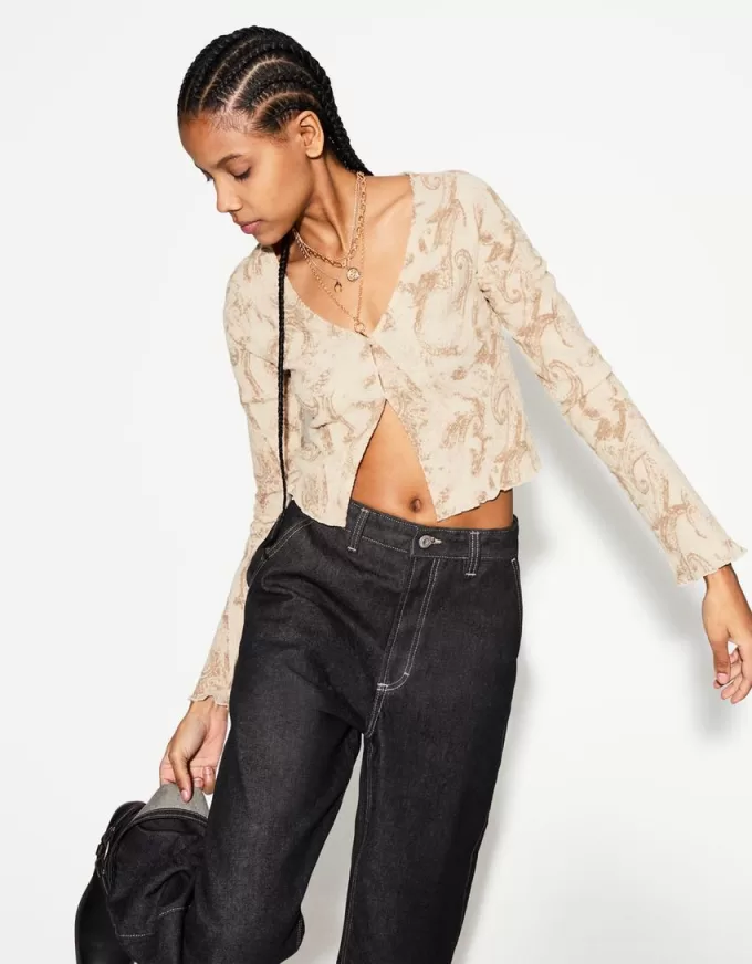 Printed jacket with buttons Printed jacket with buttons