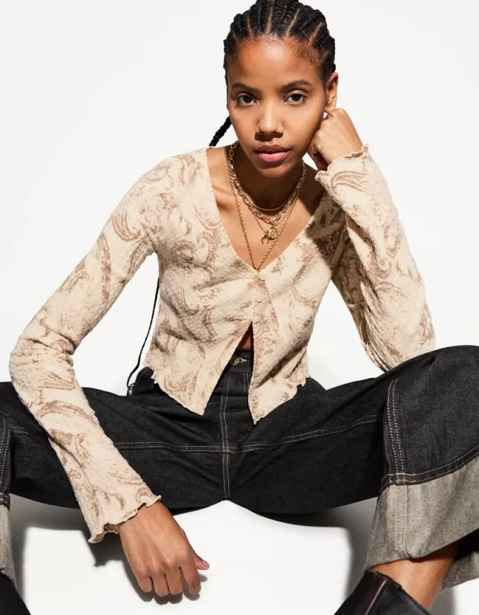 Printed jacket with buttons Printed jacket with buttons