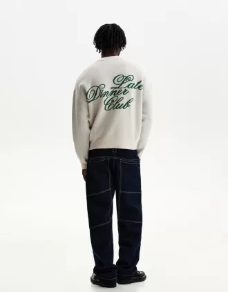 Printed jacquard sweater