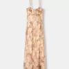 Printed midi dress with straps Printed midi dress with straps