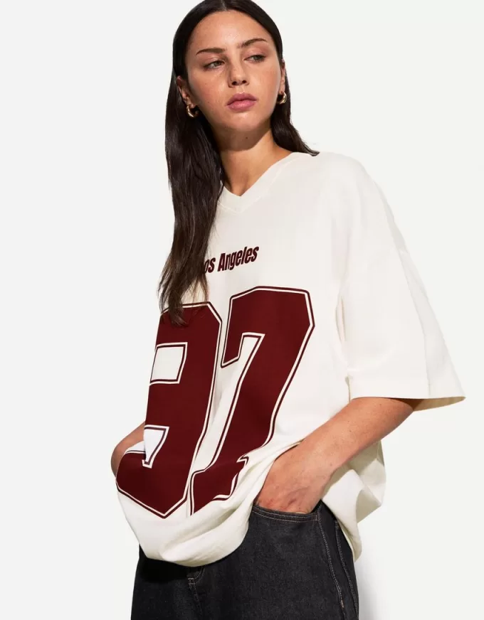 Printed short sleeve V-neck T-shirt Printed short sleeve V-neck T-shirt