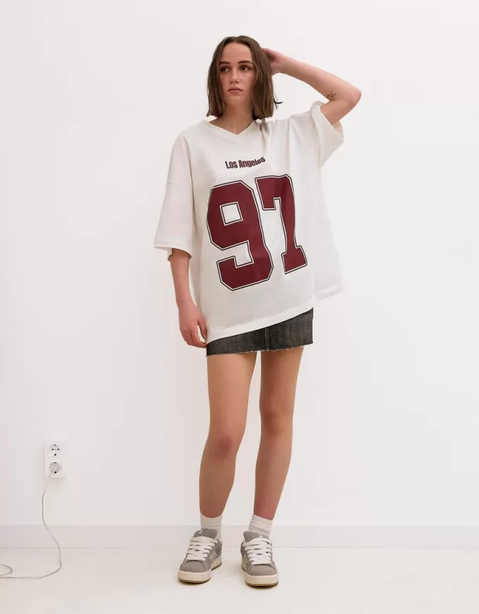 Printed short sleeve V-neck T-shirt Printed short sleeve V-neck T-shirt