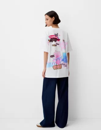 Printed short sleeve oversize T-shirt