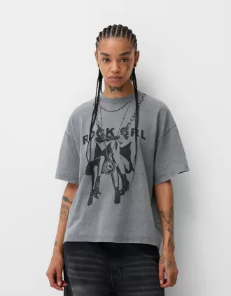 Printed short sleeve oversize T-shirt