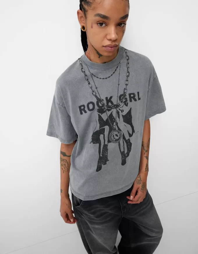 Printed short sleeve oversize T-shirt