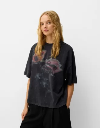 Printed short sleeve oversize T-shirt
