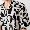 Printed short sleeve pleated shirt Printed short sleeve pleated shirt
