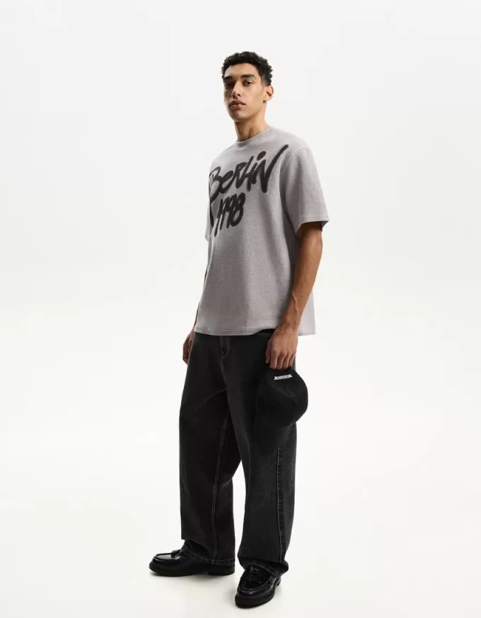 Printed short sleeve plush T-shirt Printed short sleeve plush T-shirt