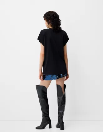 Printed sleeveless T-shirt