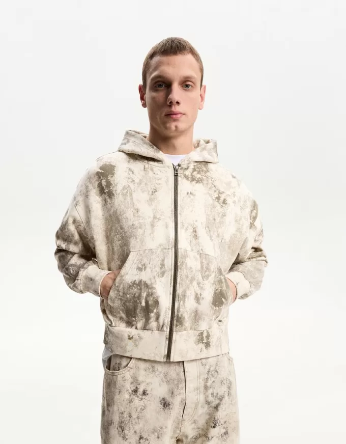 Printed sweatshirt with zipper Printed sweatshirt with zipper