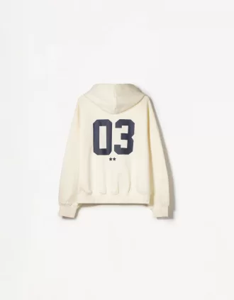 Printed zip-up hoodie