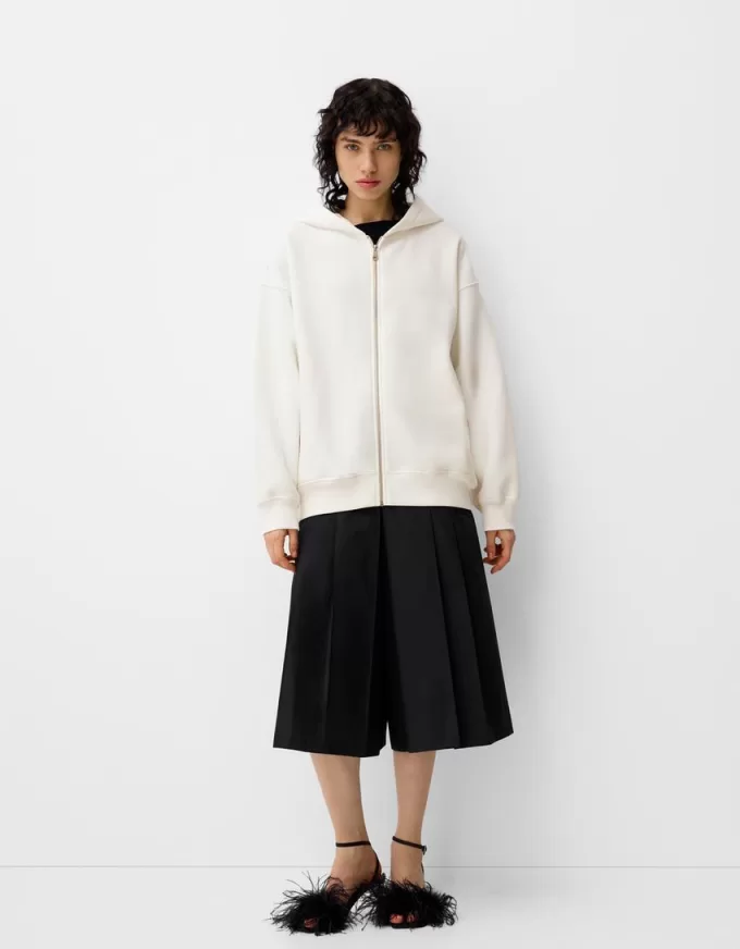 Printed zip-up hoodie