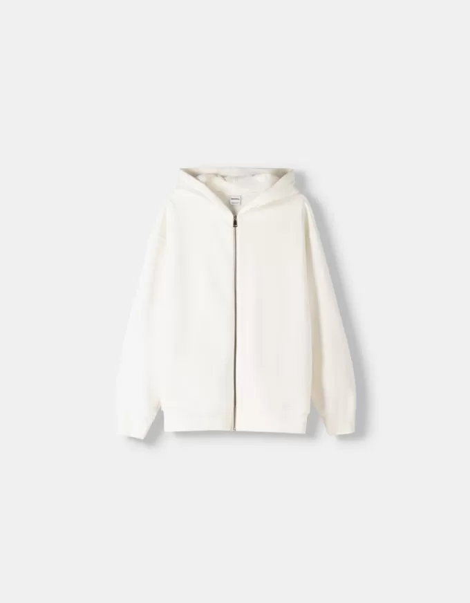 Printed zip-up hoodie