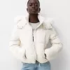 Puffer jacket with faux fur hood Puffer jacket with faux fur hood