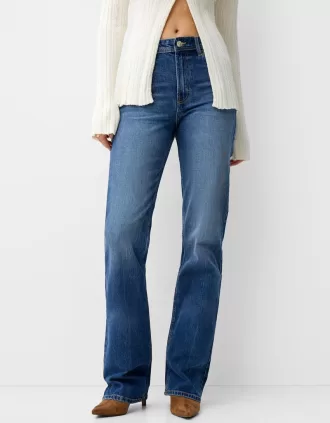 Relaxed straight-fit high-waist jeans