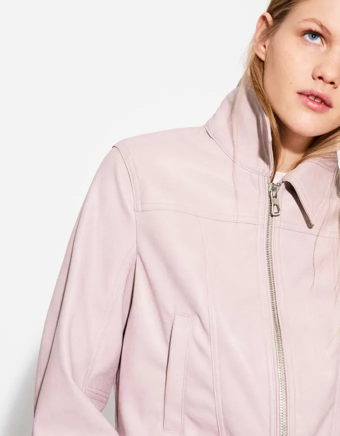 Ribbed leather effect jacket Ribbed leather effect jacket